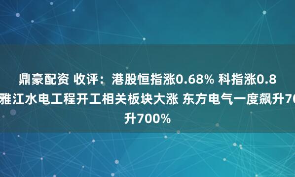 鼎豪配资 收评：港股恒指涨0.68% 科指涨0.84% 雅江水电工程开工相关板块大涨 东方电气一度飙升700%